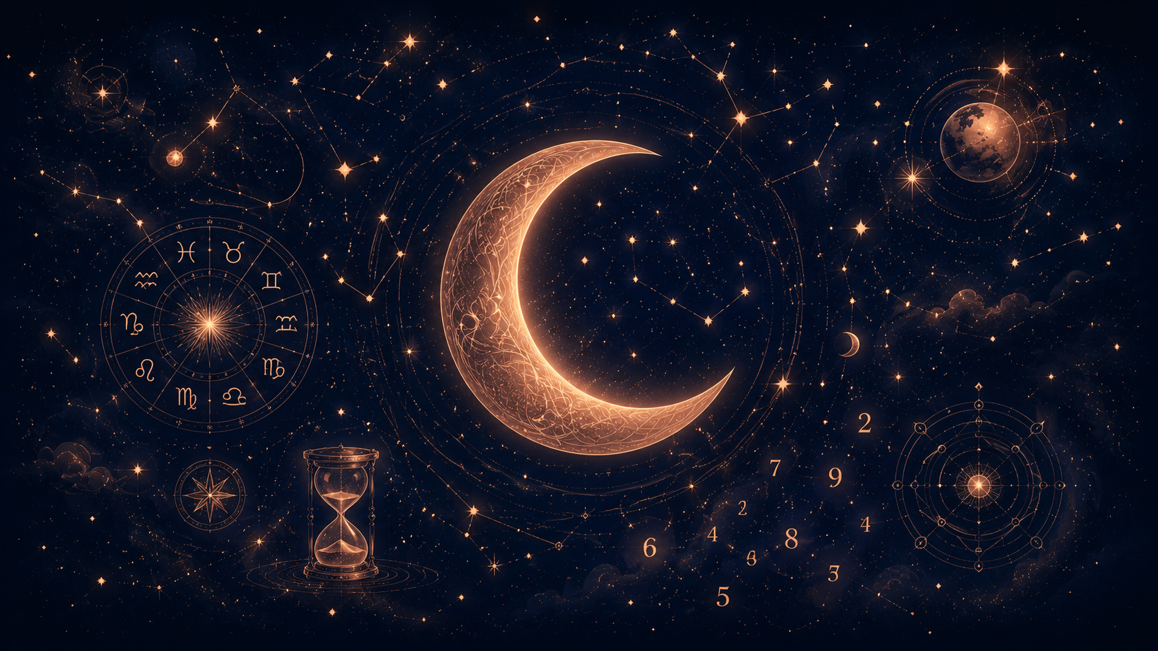 astrology tools and calculator collection illustration